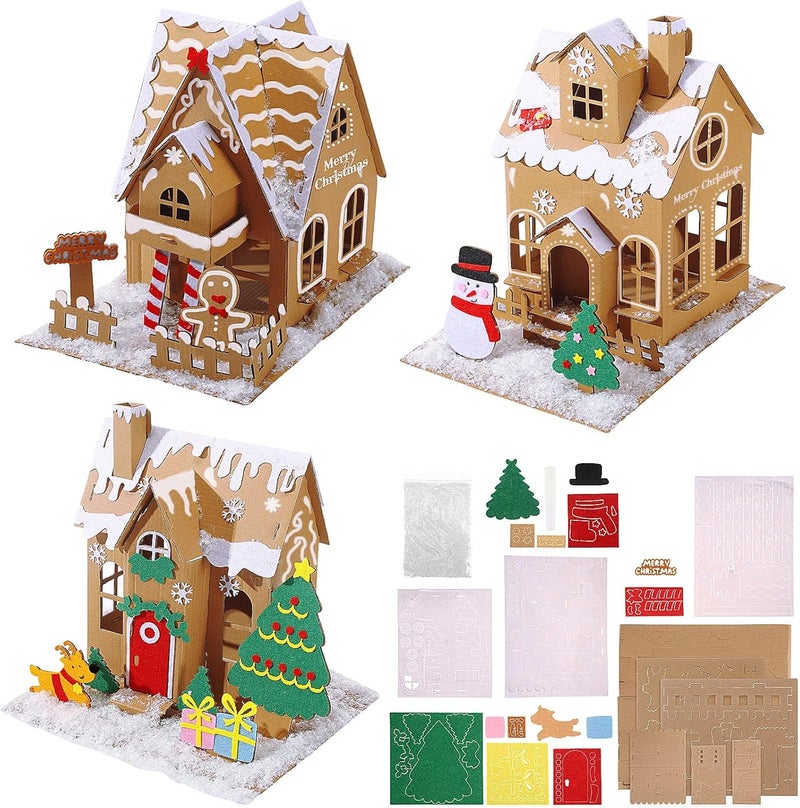 Lineshading 3 Set Christmas Gingerbread House DIY Craft Kit - Image 1